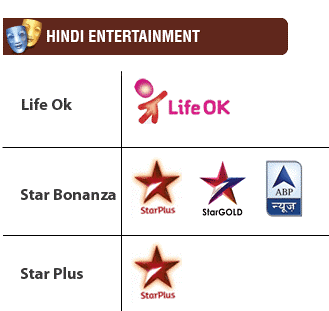 AXN, Channel V, VH 1, NDTV Good Times, Zoom TV, Khana Khazana